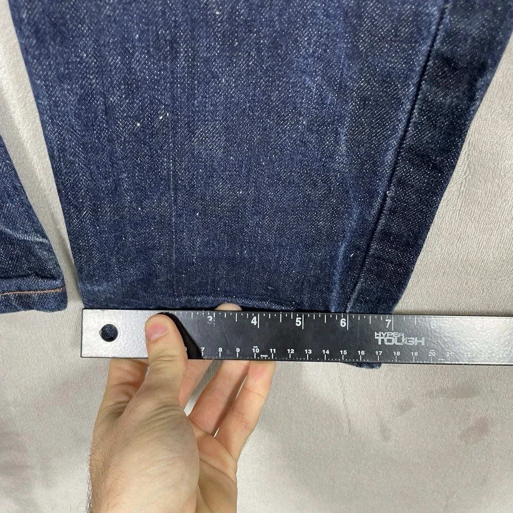Naked & Famous Jeans Mens 34 (fit 36x33) Raw Dark Denim Button Fly Non-Selvedge
